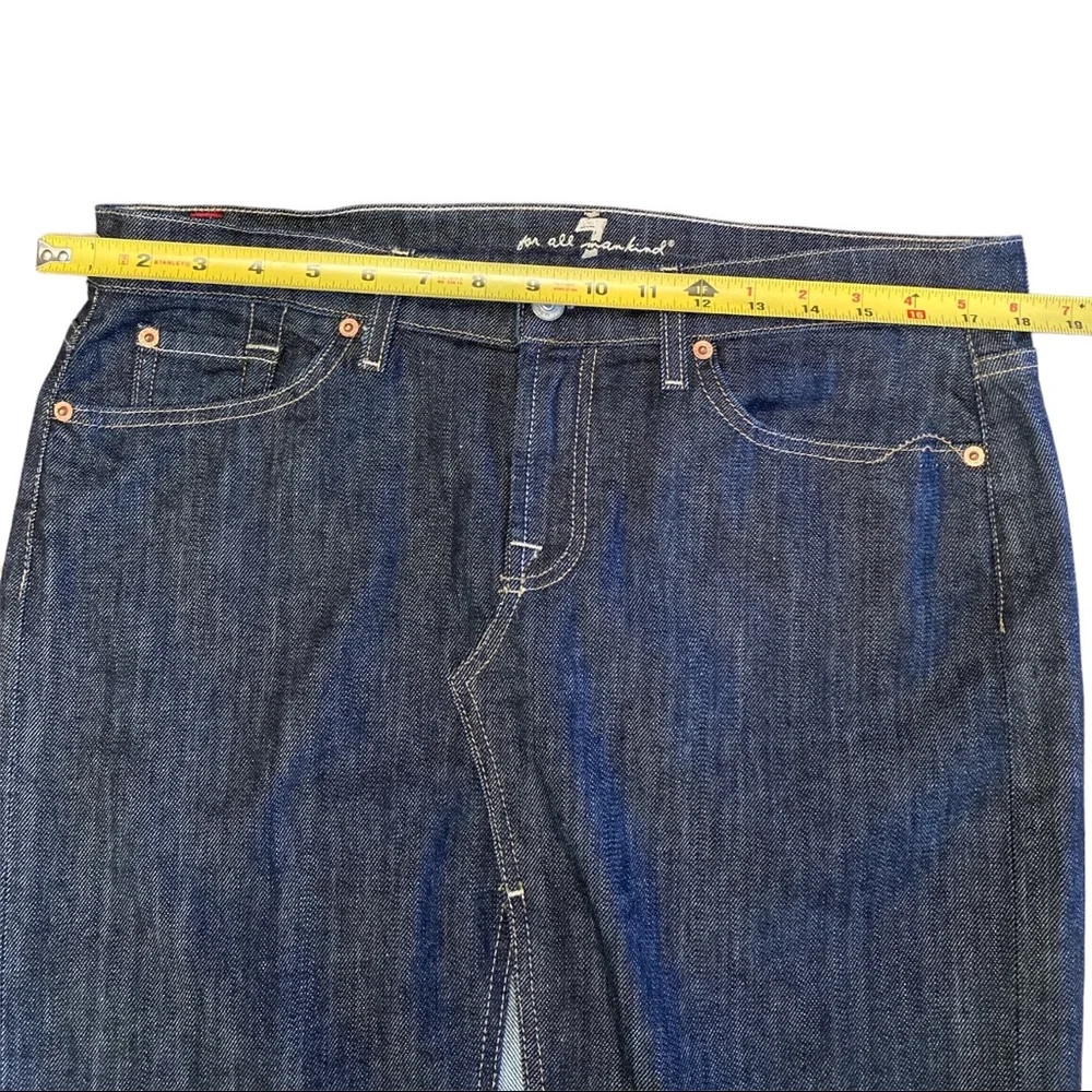 7 For All Mankind Roxy Denim Skirt Blue Jean Pencil Straight Knee-Length Size 32